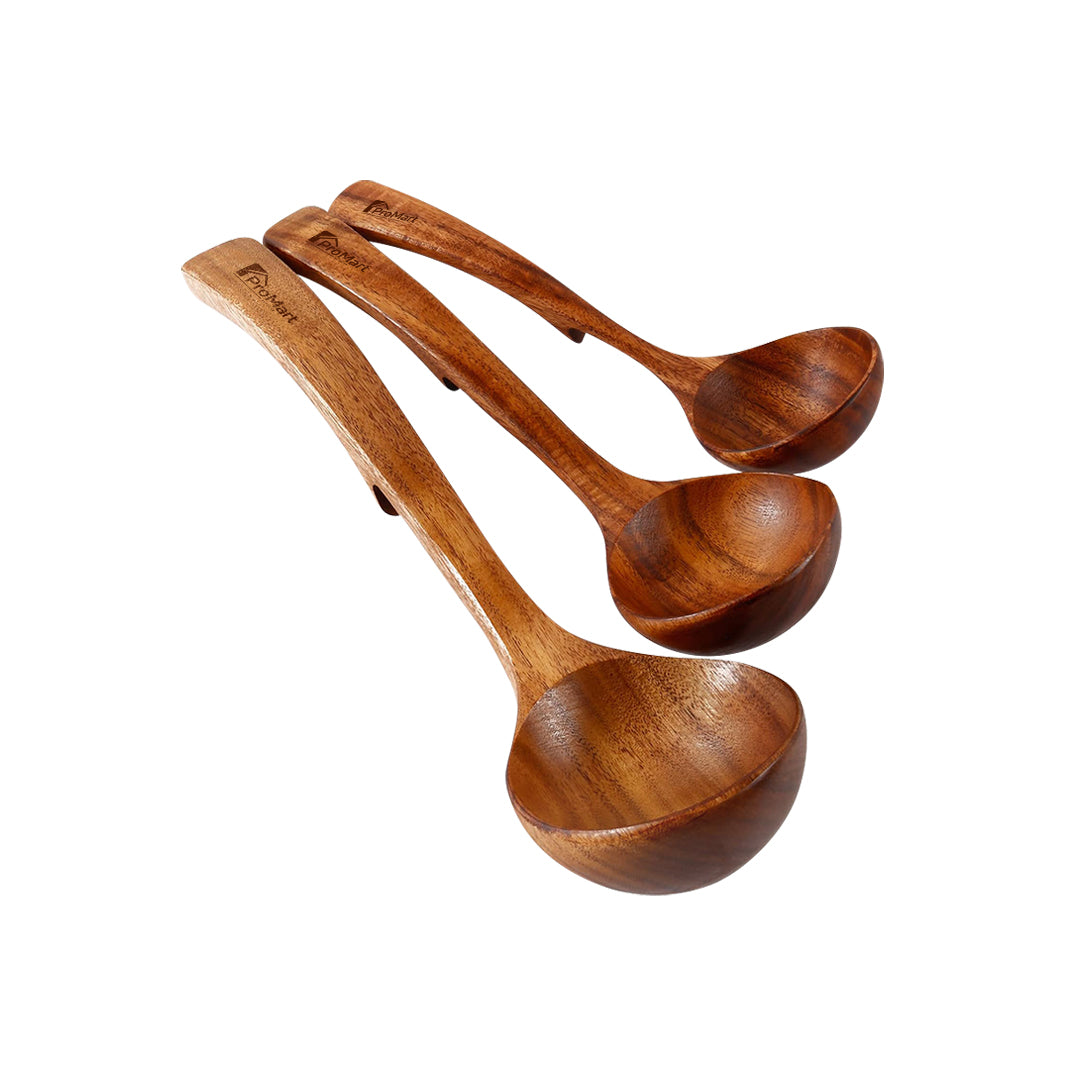 3pcs Wooden Soup Ladle Set